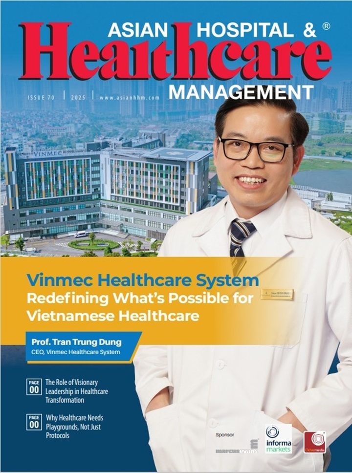 GS.TS Trần Trung Dũng trên trang bìa Asian Hospital & Healthcare Management.