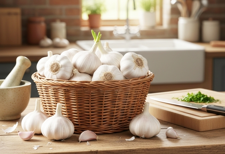 Loại gia vị phổ biến trong căn bếp, giúp phòng bệnh tim mạch, giảm cân Tỏi là loại gia vị quen thuộc đồng thời là vị thuốc tự nhiên chứa nhiều dưỡng chất có lợi.