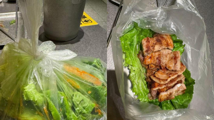 Hình ảnh suất ăn được gói mang về đính kèm bài đăng của cô gái.