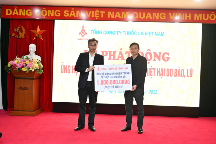 Công ty Thuốc lá Thăng Long ủng hộ 1 tỷ đồng
