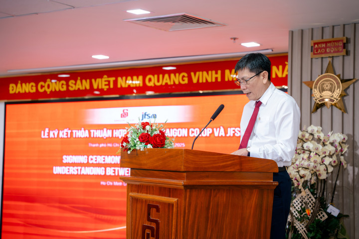 Ông Dương Minh Quang - Phó Tổng Giám đốc Saigon Co.op - phát biểu tại sự kiện.