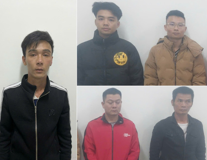 Nhóm người liên quan vụ việc bị công an tạm giữ. (Ảnh: CACC)
