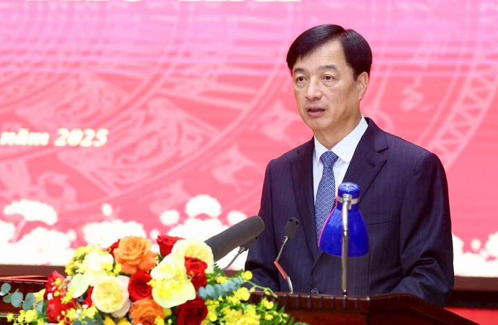 Bí thư Thành ủy Hà Nội Nguyễn Duy Ngọc phát biểu khai mạc hội nghị. (Ảnh: Viết Thành)