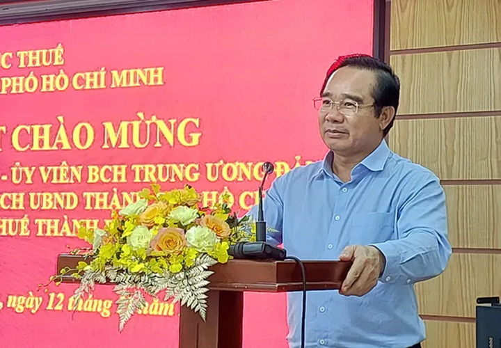 Chủ tịch UBND TPH.CM Nguyễn Văn Được phát biểu chỉ đạo tại buổi làm việc. (Ảnh: Mai Hoa)