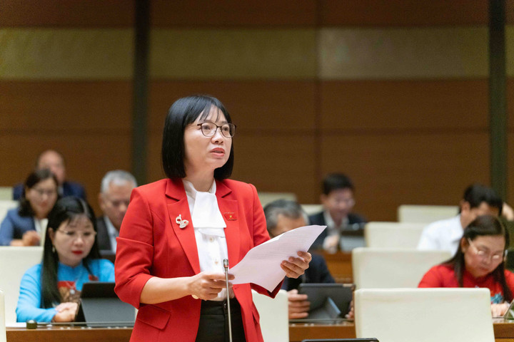 Đại biểu Nguyễn Thị Việt Nga phát biểu.