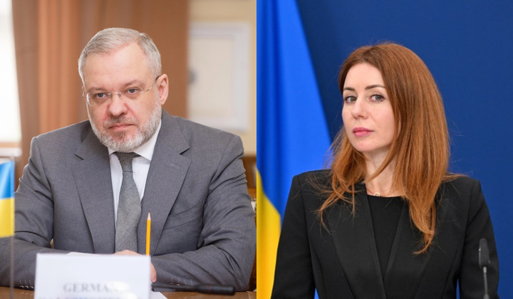 Bộ trưởng Tư pháp Ukraine German Galushchenko (trái) và Bộ trưởng Năng lượng Ukraine Svitlana Grynchuk. (Ảnh: Getty, Kyiv Post)