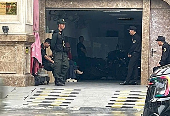 Khu vực tầng 1 để xe của Thẩm mỹ viện Mailisa ở Nghệ An.