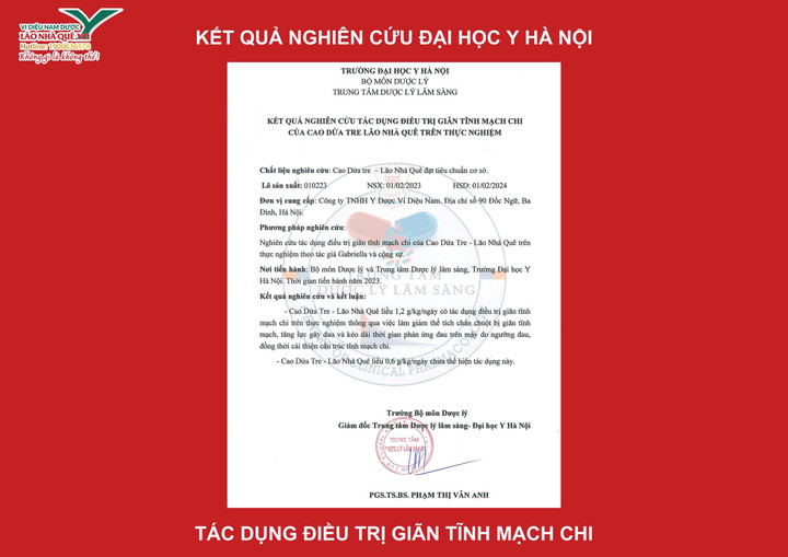 Kết quả nghiên cứu Cao Dứa Tre Lão Nhà Quê.