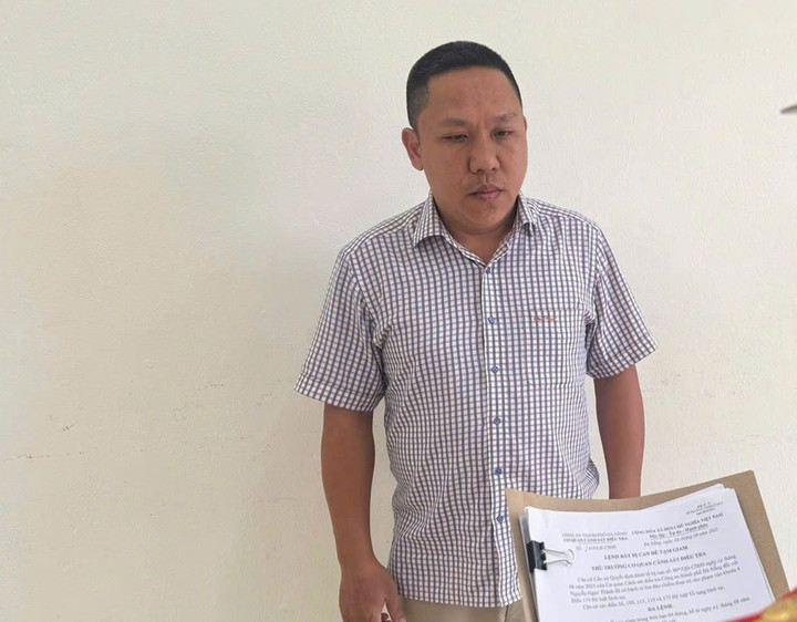 Nguyễn Ngọc Thành tại thời điểm bị bắt tạm giam để điều tra hành vi “Lừa đảo chiếm đoạt tài sản”. (Ảnh: Công an TP Đà Nẵng).