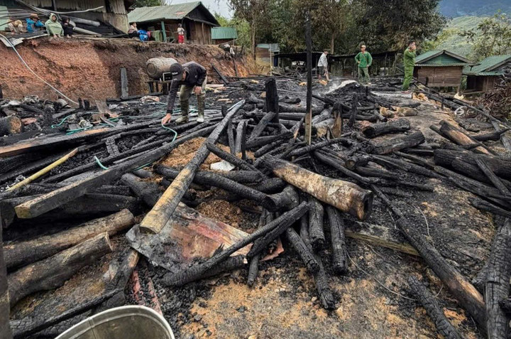 Hiện trường vụ cháy. (Ảnh: Đ.N)