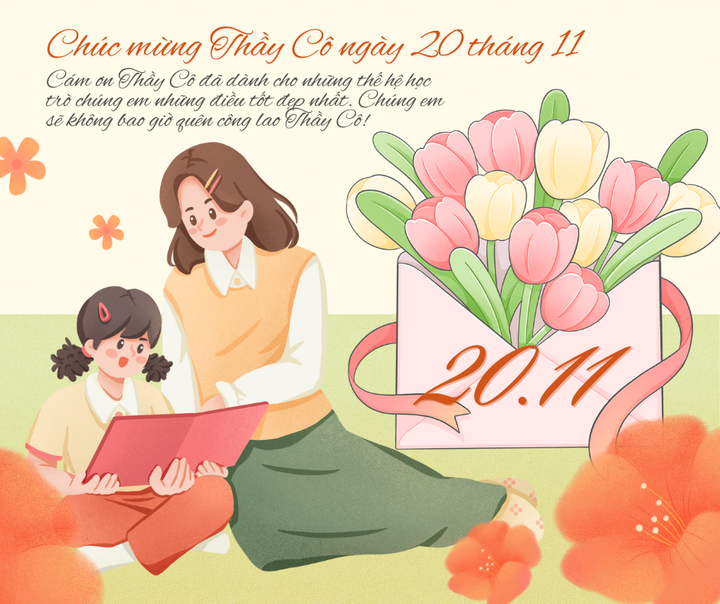 Tấm thiệp ý nghĩa kèm lời chúc giản dị.