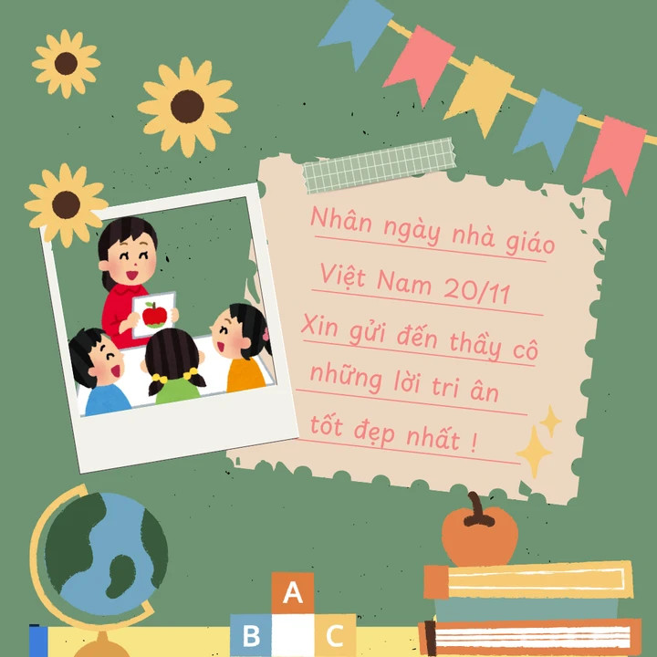 Tấm thiệp với nội dung đáng yêu chúc mừng Ngày Nhà giáo Việt Nam 20/11.