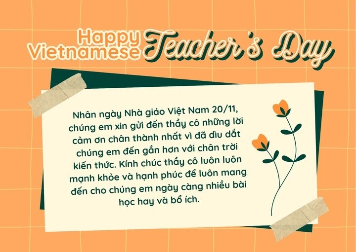 Những lời chúc chân thành, ấm áp cũng là cách để bày tỏ lòng biết ơn sâu sắc dành cho những người thầy, người cô.