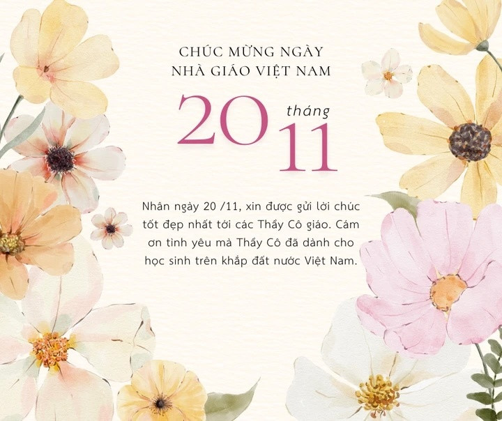 Những lời chúc ý nghĩa, chân thành cũng là cách để thế hệ học trò thể hiện lòng biết ơn sâu sắc với thầy cô giáo.