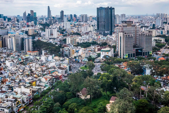 Toàn cảnh khu đất số 1 đường Lý Thái Tổ nhìn từ trên cao.