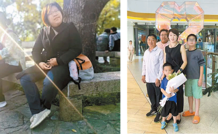 Trong ảnh phải chụp cùng gia đình chồng, Quách Thanh mặc áo hồng.