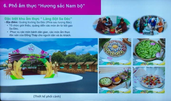 Phối cảnh phố ẩm thực “Hương sắc Nam bộ” - (Ảnh: Thanh Nghĩa)