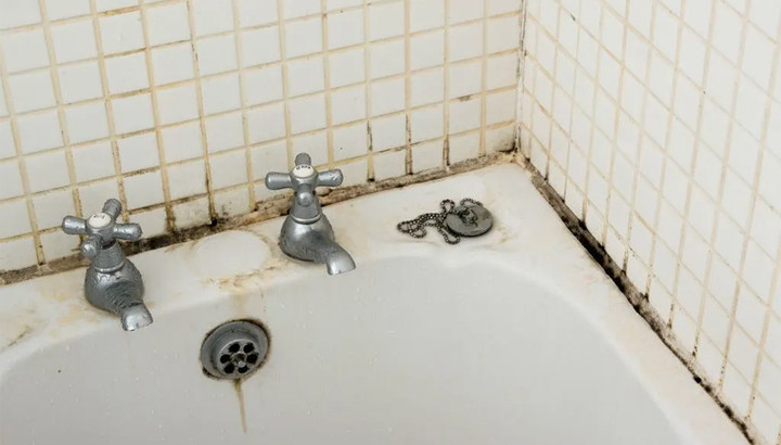 Phòng tắm bị mốc ảnh hưởng đến sức khỏe, dễ gây dị ứng, viêm da, kích ứng đường hô hấp. (Ảnh: Goldcoastplumbingexperts)