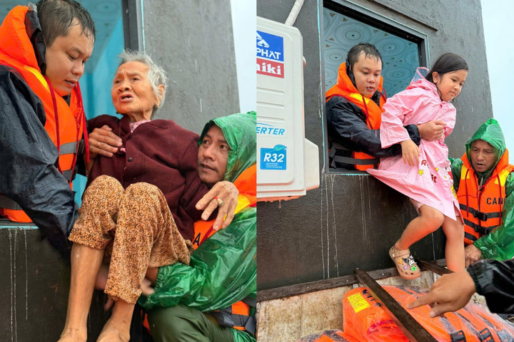 Lực lượng chức năng ưu tiên đưa người già và trẻ em đến nơi trú ẩn.