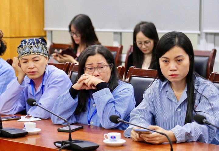 Người bệnh ung thư là giáo viên dự buổi gặp mặt tại Bệnh viện K. (Ảnh: BVCC)