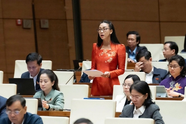 Afgevaardigde Trinh Thi Tu Anh, Lam Dong-delegatie (Foto: Nationale Assemblee)