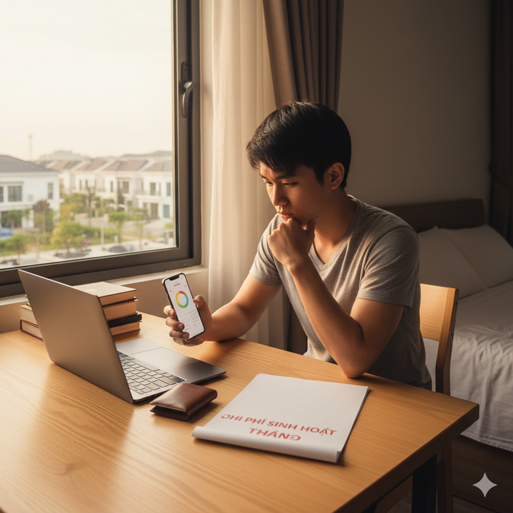 Mới ra trường đi làm, tôi gặp cú sốc tài chính đầu đời khi gia đình vừa không cho tiền nữa, vừa bắt phải đóng sinh hoạt phí. (Ảnh minh họa AI)