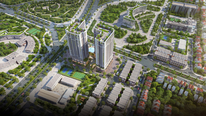 Phối cảnh tổng thể The Zenith Hải Phòng, dự án thụ hưởng giá trị bứt phá từ khu kinh tế chuyên biệt, khu thương mại tự do và hệ sinh thái logistics đang được phát triển mạnh mẽ tại phía Tây thành phố.