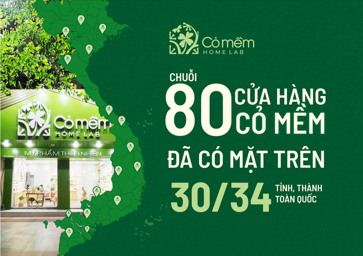 Cỏ Mềm sở hữu hệ thống 80 cửa hàng độc quyền trên toàn quốc.