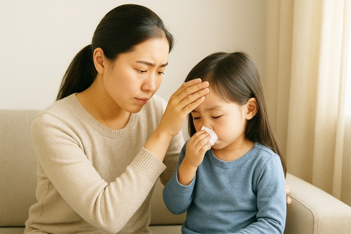 Cúm thường khởi phát đột ngột với sốt cao.