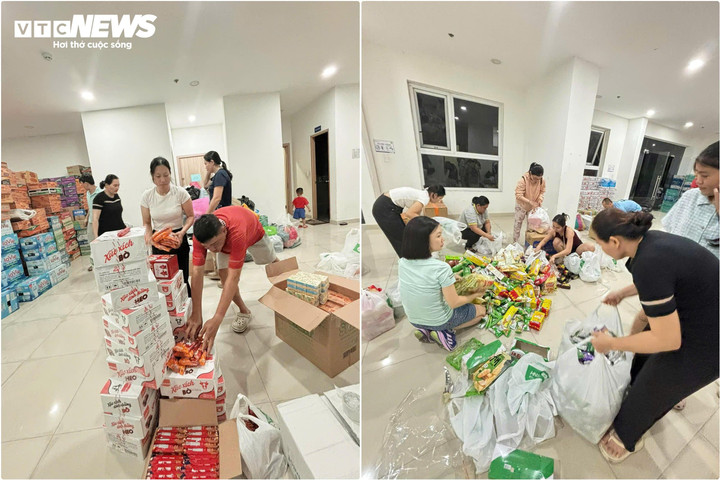Cư dân chung cư Saigon Gateway cùng nhau phân loại, đóng gói hàng hóa để kịp vận chuyển lên xe.