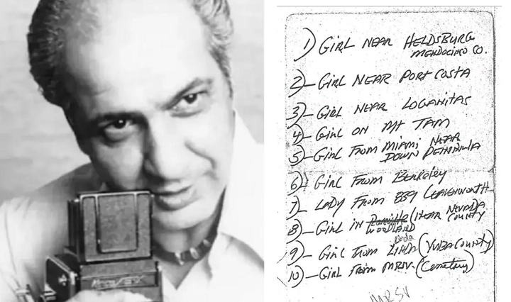 Danh sách tên 10 "cô gái yêu thích" của Joseph Naso. (Nguồn: Vanity Fair)