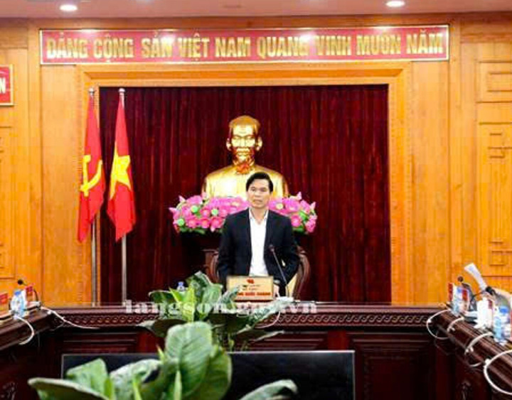 Ông Hoàng Quốc Khánh, Bí thư Tỉnh uỷ, phát biểu kết luận hội nghị. (Ảnh: Vũ Khuyên)