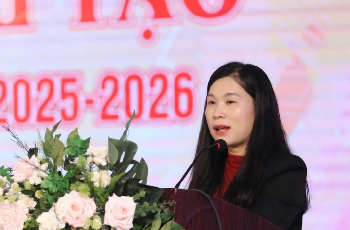 Bà Trần Thanh Nhàn, Phó Chủ tịch UBND tỉnh Lạng Sơn, phát biểu tại sự kiện. (Ảnh: Vũ Khuyên)