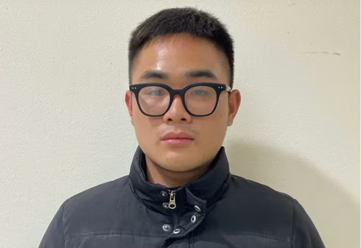 Lương Cao Phúc tại cơ quan công an.