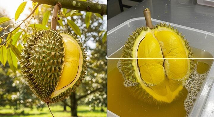 Sầu riêng chín cây và chín ép: nhận biết thế nào? (Ảnh: Happynest)