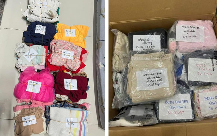 Những bọc quần áo được ghi rõ dành cho đối tượng nào.