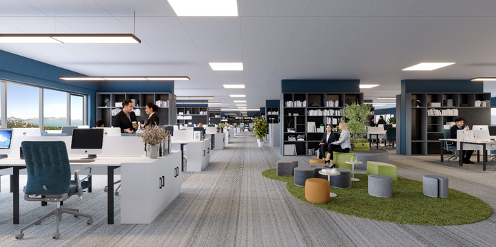 Phối cảnh bên trong văn phòng cho thuê dự án TTC Plaza Đà Nẵng (Ảnh: TTC Land)