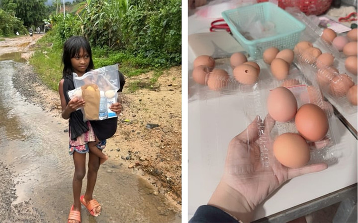 Món trứng luộc được người dân hỏi xin nhiều nhất. (Ảnh: @ciara_kim2105)