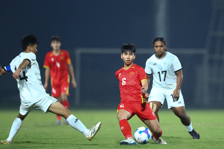 U17 Quần đảo Bắc Mariana xuống sức và mất tinh thần. (Ảnh: Kim Chi)