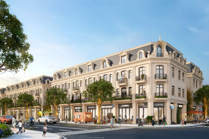 Những căn nhà phố liền kề tại Vịnh Tiên sở hữu kiến trúc châu Âu sang trọng, thiết kế hài hòa với cảnh quan xanh của siêu đô thị.