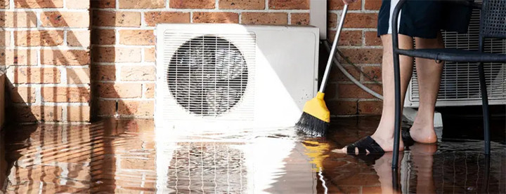 Cục nóng điều hòa có khả năng chống nước nhưng không được thiết kế để ngâm nước. (Ảnh: Stradaservices)