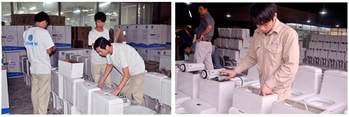 Công ty có địa chỉ tại đường Nguyễn Khoái, phường Thanh Trì. Các sản phẩm của công ty đã được xuất khẩu đi nhiều nước trên thế giới. (Ảnh: Viglacerathanhtri)