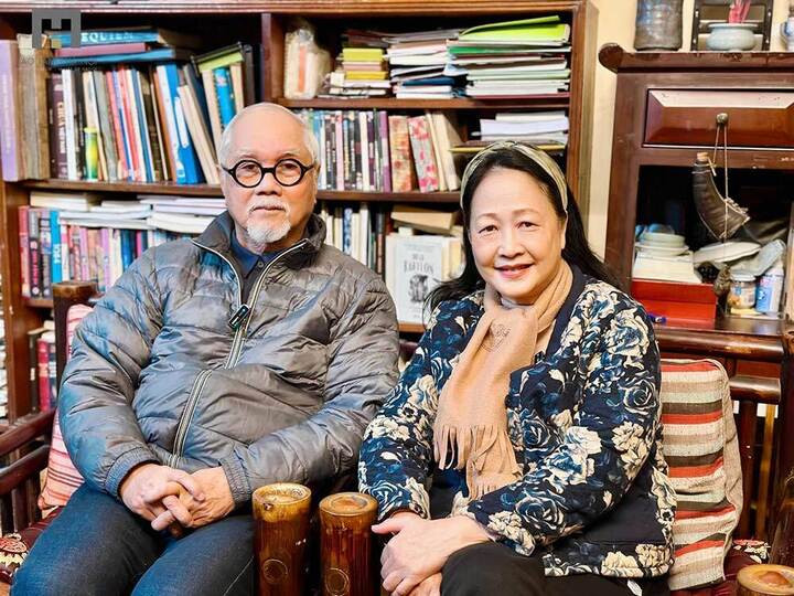 NSND Như Quỳnh và ông xã hiện tại.