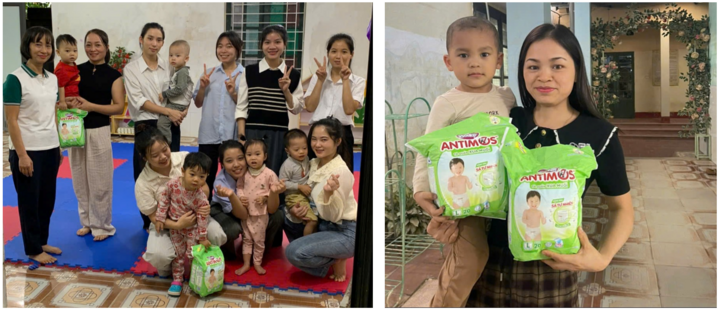 15.000 gói tã trẻ em xua muỗi và khăn lau xua muỗi Bobby Antimos đã được trao tới trẻ em và phụ nữ vùng lũ phòng dịch sốt xuất huyết.