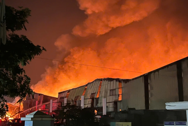 Toàn bộ nhà xưởng đều bị ngọn lửa thiêu trụi