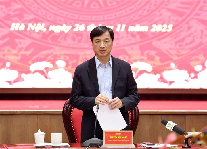 Bí thư Thành ủy Hà Nội Nguyễn Duy Ngọc phát biểu kết luận.