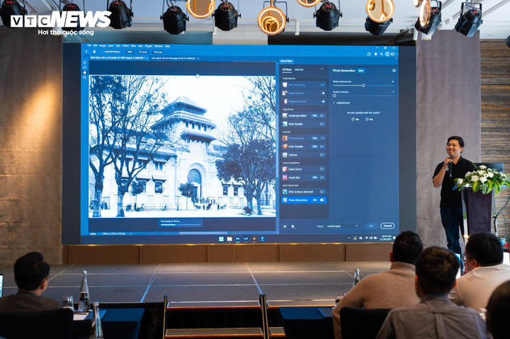 Operațiuni precum recunoașterea subiectului, separarea fundalului, ajustarea iluminării sau utilizarea instrumentului generativ pentru extinderea cadrului pot fi efectuate cu timpi de răspuns mai scurți, chiar și pe modele subțiri și ușoare. (Foto: Hung Cuong)