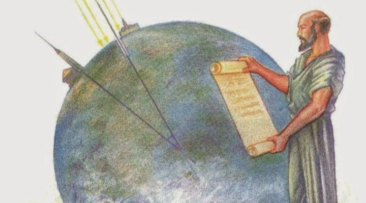 Eratosthenes och metoden att mäta jorden med hjälp av solens skugga. (Källa: Bilimintarihi)