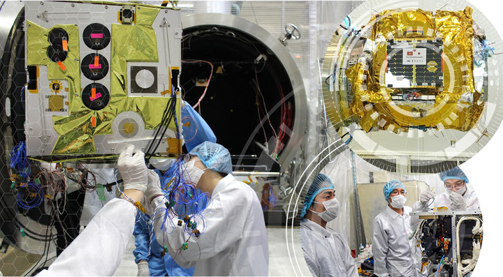 Staff of the Vietnam Space Center in the research room (Photo: VNSC)