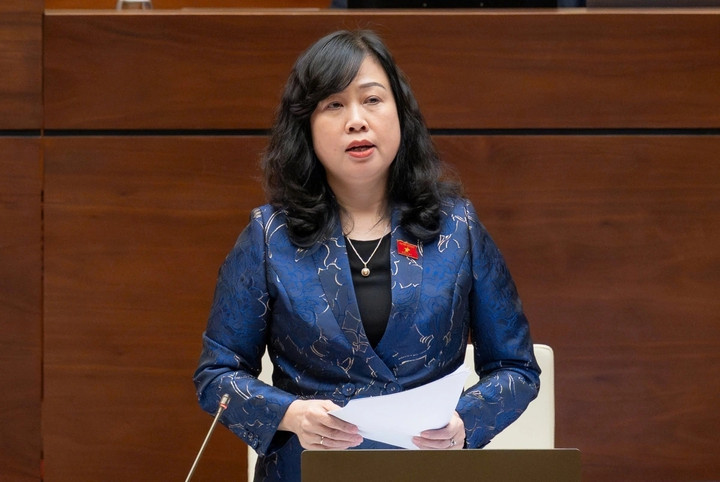 Bộ trưởng Bộ Y tế Đào Hồng Lan (Ảnh: Quốc hội)